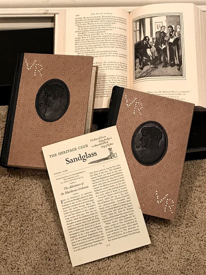 The 3-volume set from The Heritage Press in 1950 and 1952 was edited by Edgar W. Smith (head of the Baker Street Irregulars).The William Gillette cameo & 'VR' on the covers add to the panache.We have three copies of this set, including one that belonged to Poul Anderson.