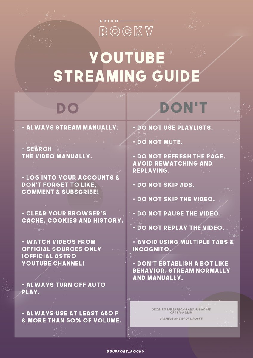 𝐒𝐓𝐑𝐄𝐀𝐌𝐈𝐍𝐆 𝐆𝐔𝐈𝐃𝐄Please follow these streaming habits to ensure streaming behavior that increases the view count  #라키   #ROCKY   #아스트로라키   #アストロ   #ラキ