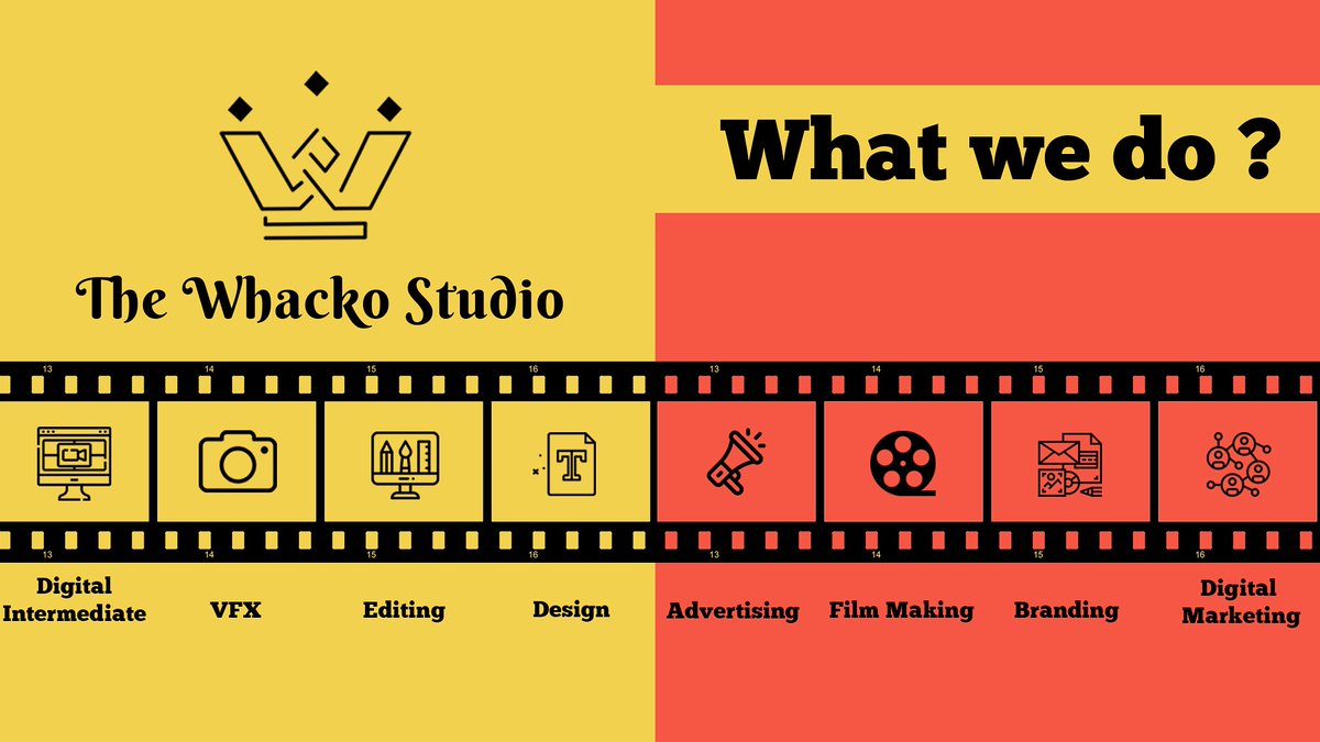 We at The Whacko Studio are damn excited to provide you services ranging from Film making, designing, editing, advertising to brand building. We aim to be a hub for aspiring entrepreneurs and filmmakers providing a myriad services and media solutions. 
#postproduction #adagency