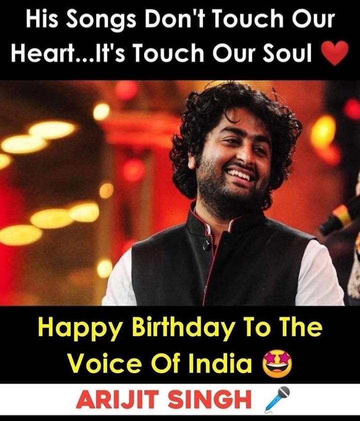 Ab Bollywood me shirf yahi singer original song banata he...happy birthday arijit Singh....      