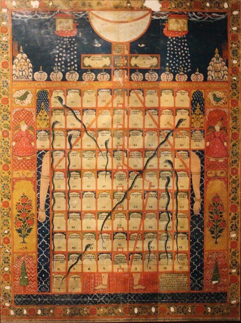 Adding some more original snakes and ladders boards:Gyan Chaupar (Jain version of the game), National Museum, New Delhi.