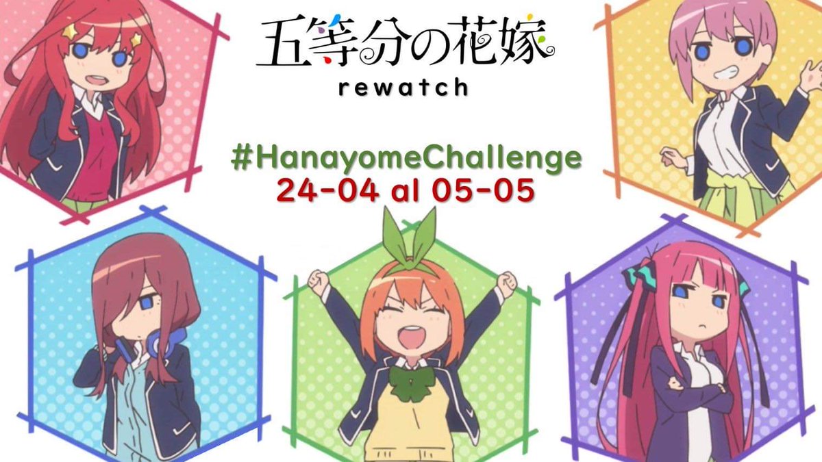DL_place's tweet photo. #HanayomeChallenge 
💛💜💙💚💓 https://t.co/DgGSWVG0NH