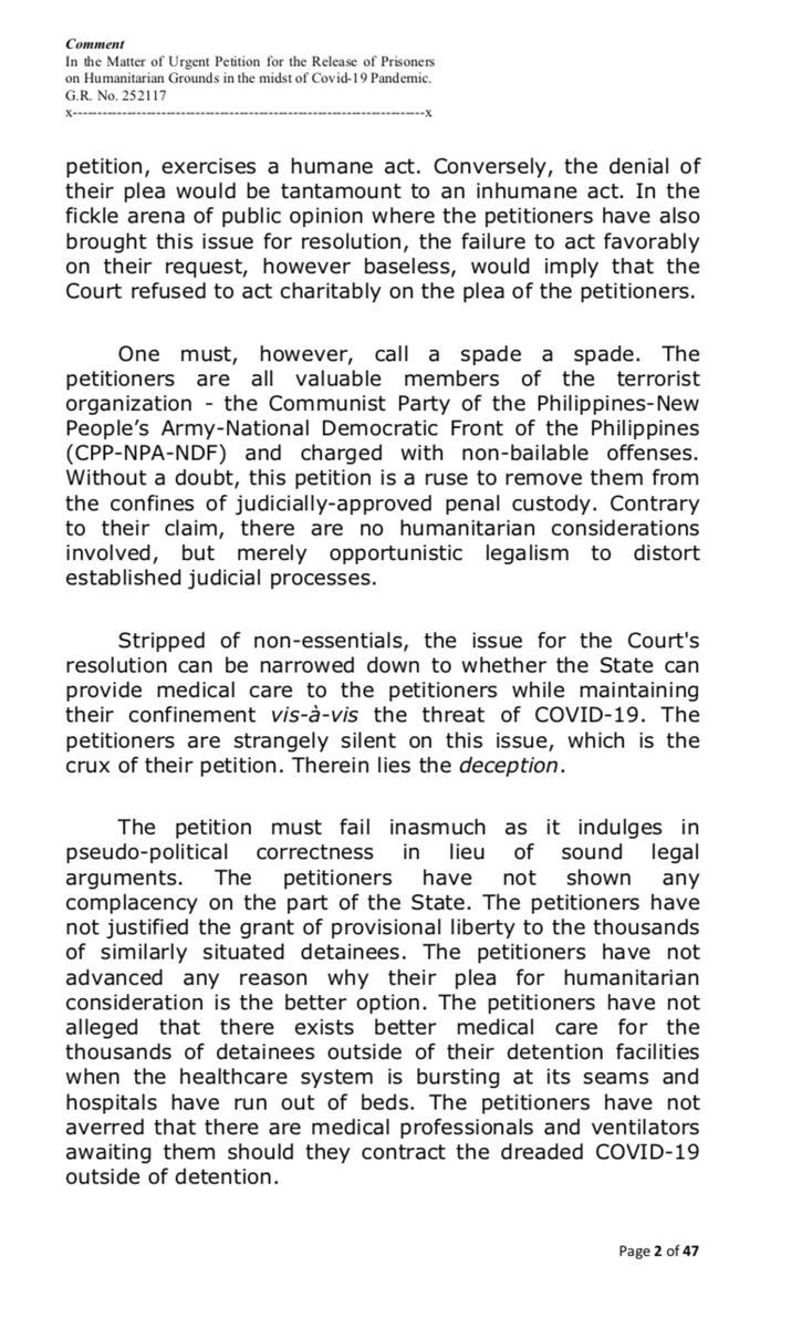 Office of SolGen opposes plea of inmates seeking temporary release from jail amid  #COVID19 threat saying congestion in jails is not a ground for their release. Accuses them of being CPP-NPA-NDF members, taking advantage of pandemic issue.