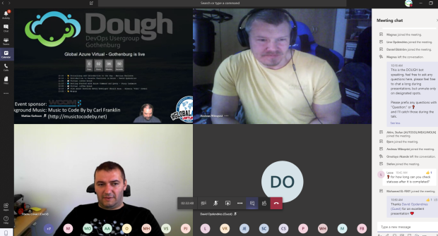 DevopsGbg's tweet photo. Now our first #GlobalAzure Virtual Coffee break ☕

In 10 minutes @Stacy_Cash will go live
11:10 - Getting Started with Azure Command and Query https://t.co/3CZ0EDwFsR