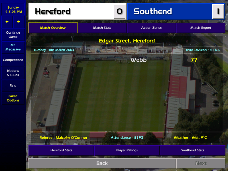 Christ on a bike!!! Games 37 & 38 are an utter piss take! Losing 1-0 at home to Southend who barely lay a scratch on us, then the mother of all champings by Hartlepool. Who fail to have a single shot on target, yet Agustin duly obliges for them!  #cm0102therace 