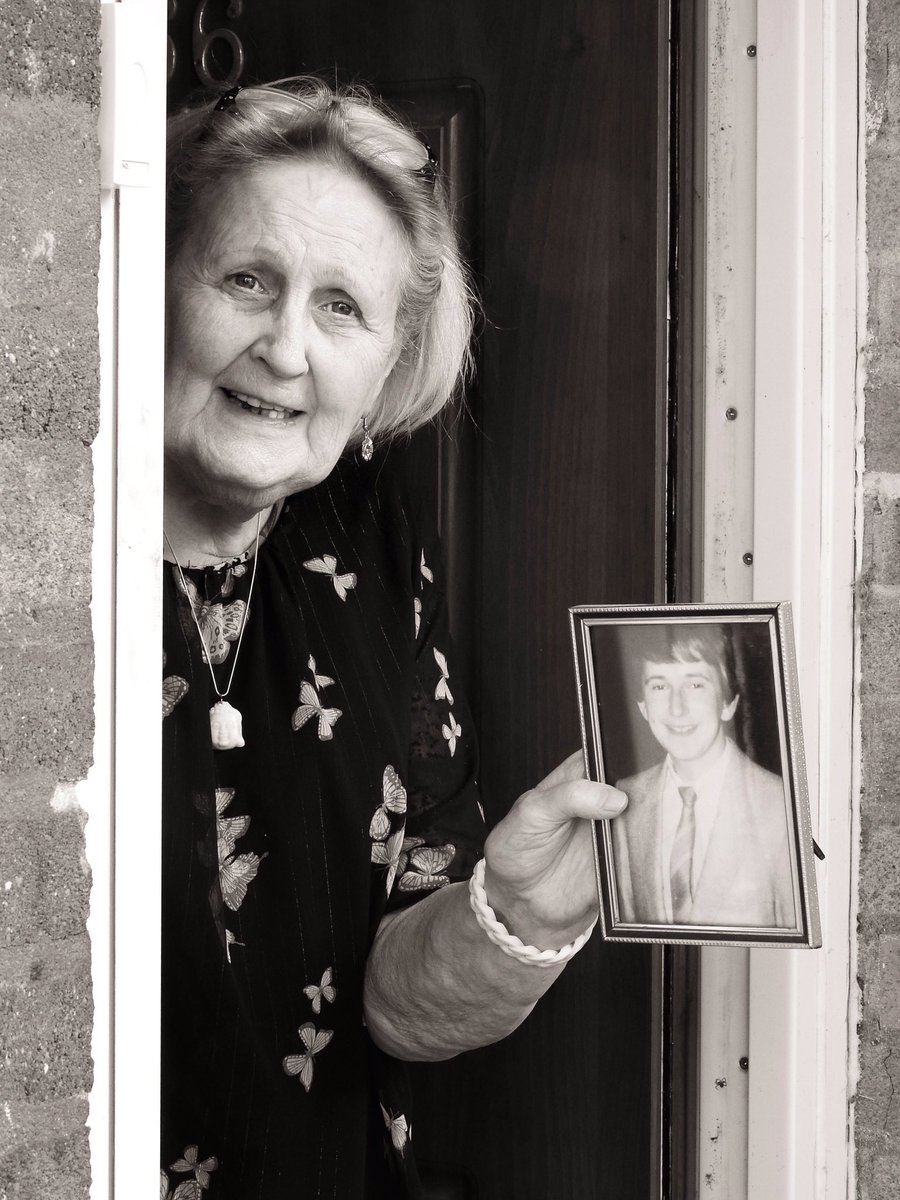 I’ve been asking folk to bring something they love to their doorstep, most bring partners or kids.Jean brought her son Adam, who died in 1987. “I don’t talk to the picture. I don’t need to. He’s everywhere.” #LoveInATimeOfIsolation  #LoveInATimeOfCorona https://www.instagram.com/p/B_YXUxJn6Bm/?igshid=1s4k7im8571m5