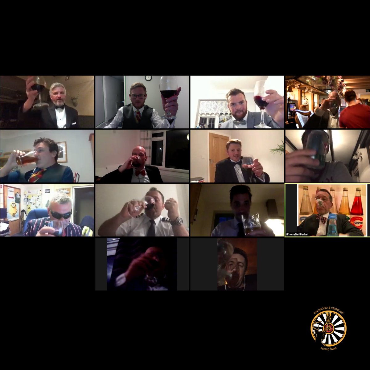 RingwoodRT's tweet photo. Last nights Chairman’s Cheese &amp; Wine Night proved a couple of things. You can do a Cheese &amp; Wine night, with toasts, games &amp; sho virtually. It also proved that we’re getting the hang of Zoom. And finally it proved that Round Table works without the need to be in the same room https://t.co/zn0fLhG3CE