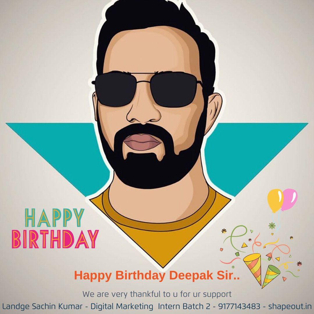 SachinL10's tweet photo. Wish you a Very Happy Birthday Deepak. Have a great day and a great year ahead!!

#digitaldeepak #hbd #thatwasdeep https://t.co/aD4d4u415c