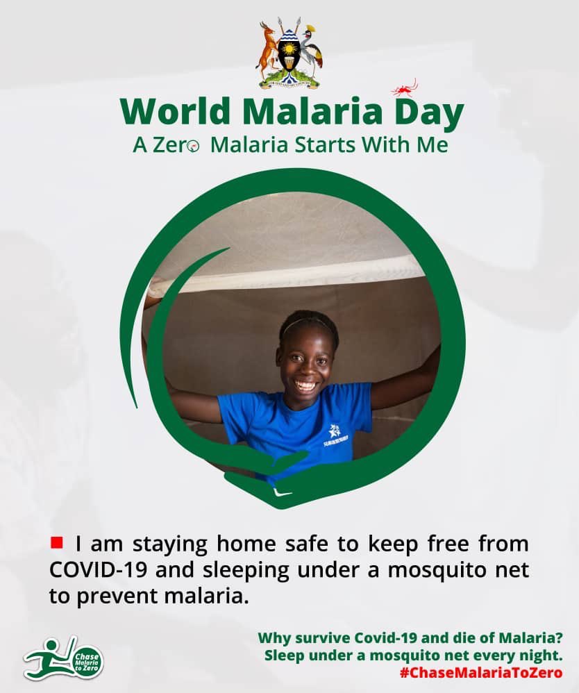 Uganda joins the world to mark World Malaria Day today under our slogan “Why survive COVID-19 and die of Malaria- Sleep under a mosquito net every night”

Remember, mosquitoes are not under lockdown! As you stay home and stay safe, sleep under a treated mosquito net every night.