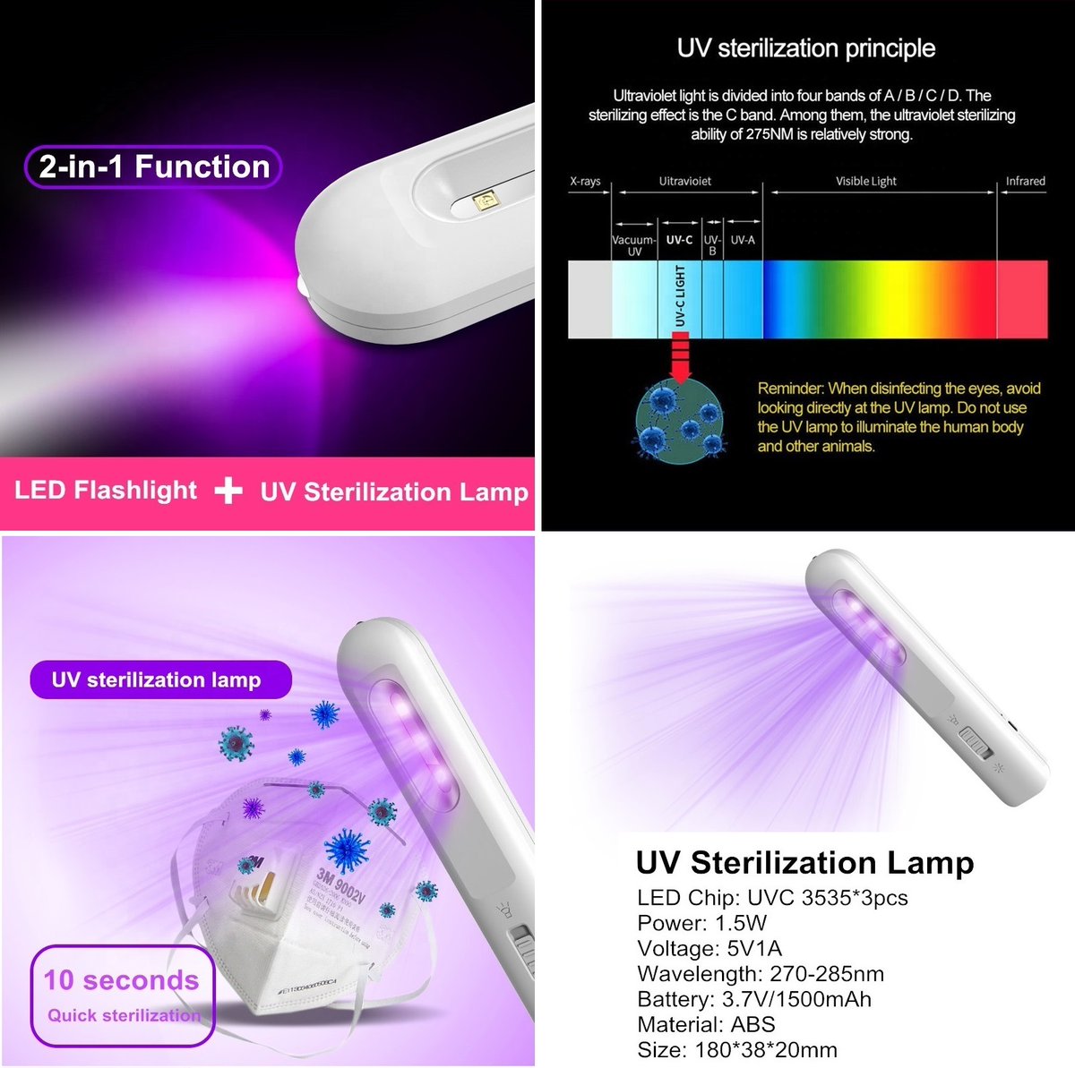 greatwalltechn1's tweet photo. @AdamClev @IntlUVAssn #UVC Sterilization #lamp
#killvirus rate 99.99%
#led chip: UVC 3535x3pcs
Power: 1.5w, Voltage 5A/1A
Battery: 3.7V/1500mAh
Size: 185x38x20mm
sales5@greatwallled.com
greatwalllighting@163.com
Skype bruce198715
wechat: sf13692133843 https://t.co/nkfG898Lh7