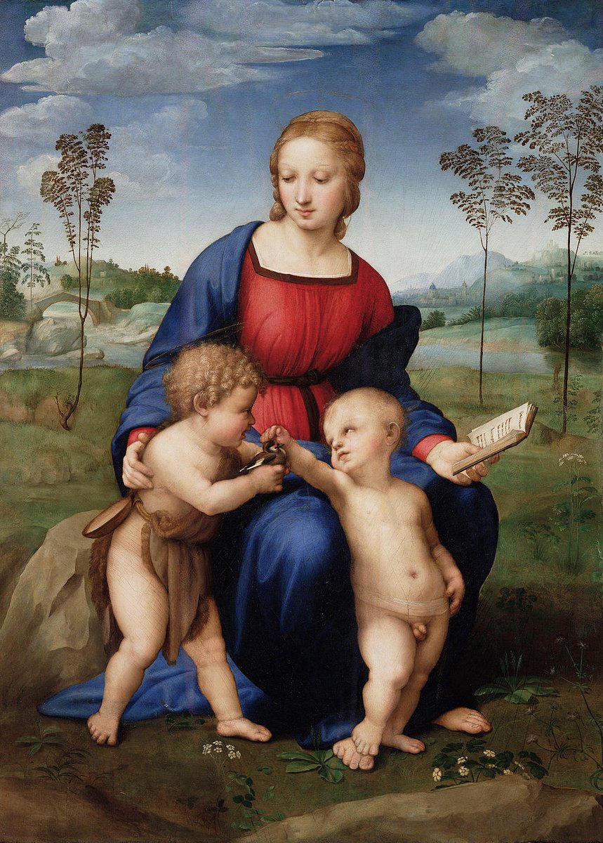 Many years ago I had to cry, almost, standing before a painting of Raphael in the Palazzo Ducale in Urbino. In 1983 I was in Florence to see this famous Madonna of the Goldfinch, painted in 1506.  #Uffizi  @profdanhicks  #MuseumsUnlocked