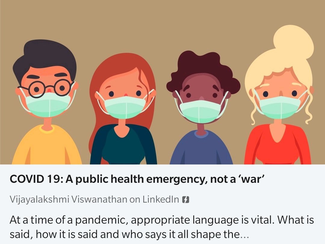 Framing the #CoronavirusPandemic as a 'war' is amplifying dangerous trends. How? Here's 5 ways this had manifested in the last couple of months. linkedin.com/pulse/covid-19… #WordsMatter #crisiscomms #publichealth #humanitariancrisis