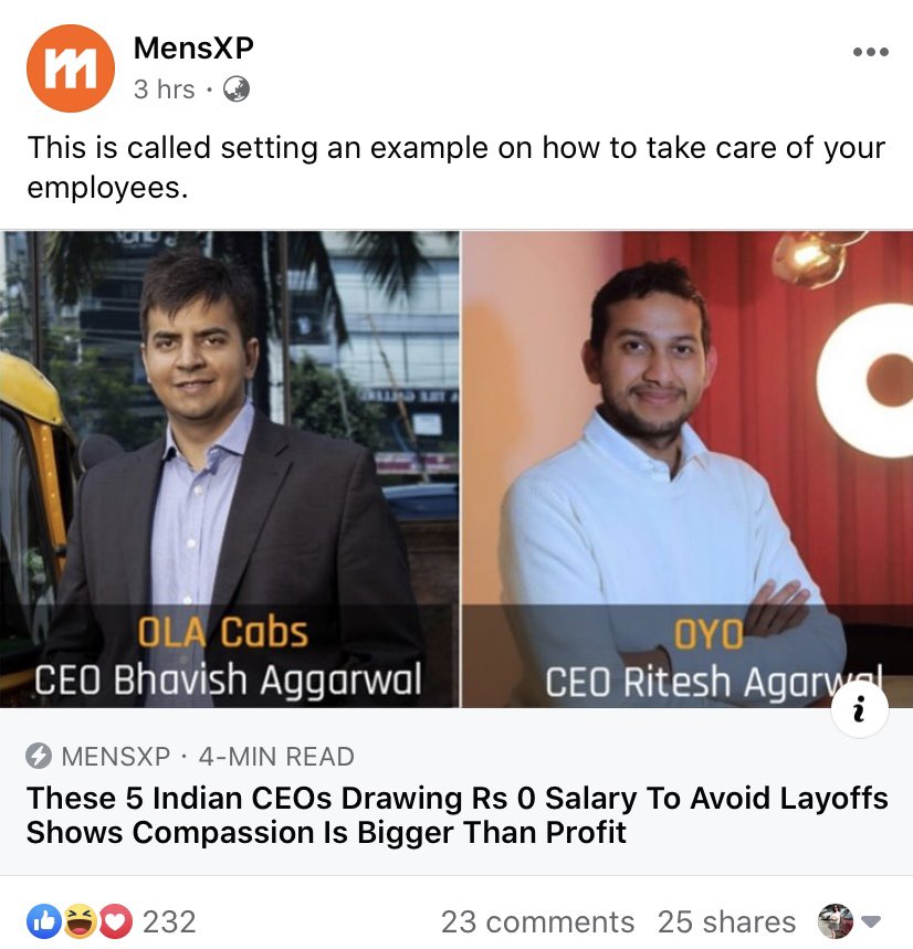 Companies #firing employees during tough times - bad; but those firing and touting the horns of compassion- #unacceptable 
<a href="/oyorooms/">OYO</a> you are a master at this, #layoff every 3 months is ur game 

 #fake #unpaidleave #furlough #BrutalityFakedAsCompassion #COVID2019india