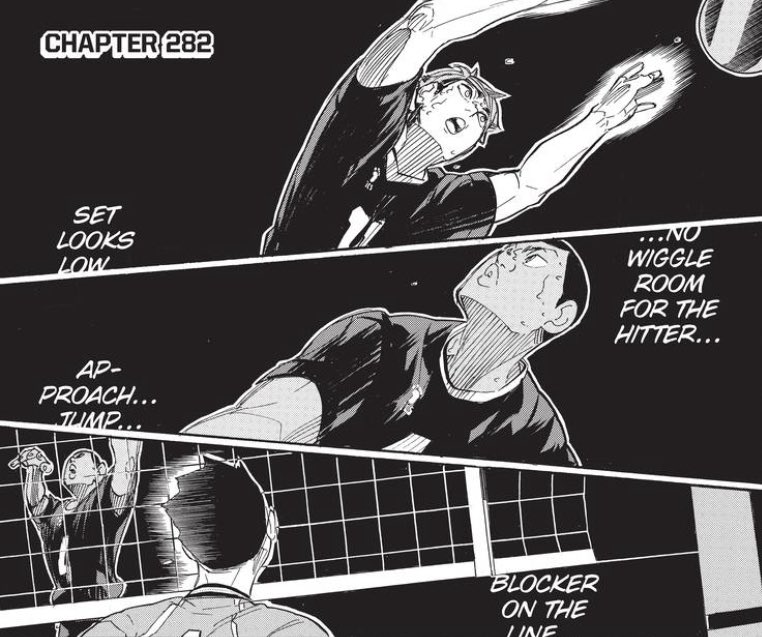 to connect is also to understand that every play is significant. it involves thinking of “what’s next.” and a good example of it is hinata reading through the blocks and positioning himself in order to receive the spike.