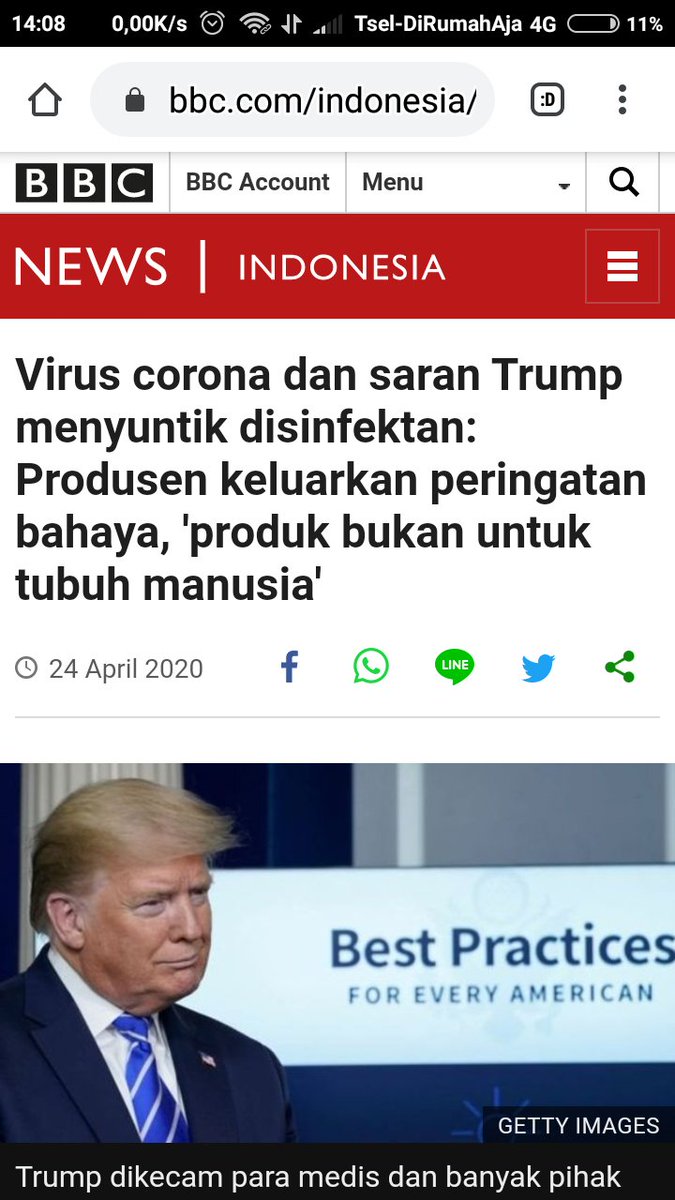 Abdulra_Durian's tweet photo. Trump error jg, dia nyarankan agar disinfektan disuntikkan ke dalam tubuh pasien Covid-19. Stress.
Entah apa yang terbersit dalam pikirannya. https://t.co/PQxDRT1ab2