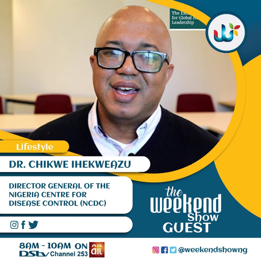 📣 COMING UP!!!

In few minutes, the NCDC Director General, <a href="/Chikwe_I/">Chikwe Ihekweazu</a> will be live on the #TheWeekendShow for the latest on the national response to #COVID19Nigeria. 

Tune in to @OfficialAITlive on DSTV Channel 253 to join.