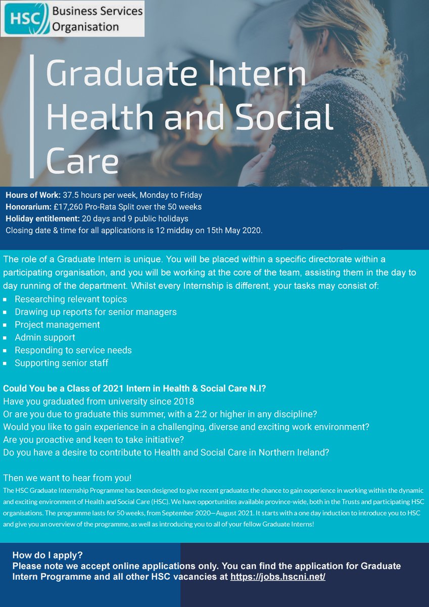 Belfast Trust on Twitter "The 2020/2021 HSC Graduate Intern Scheme is