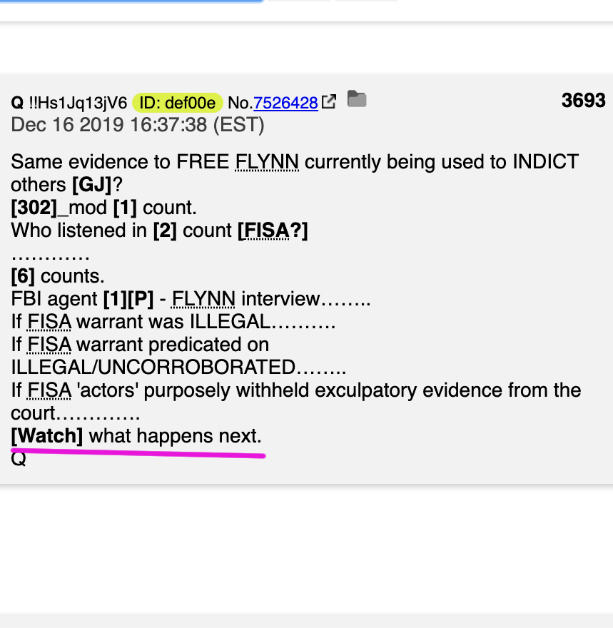 6. Now its out, Flynn declares that, certainly, he would not have relented into being pressured to falsely plead guilty to avoid his son and he getting the "Manafort treatment", had his lawyers told him that the FBI agents that interviewed him knew he's true.  #QAnon  #Q