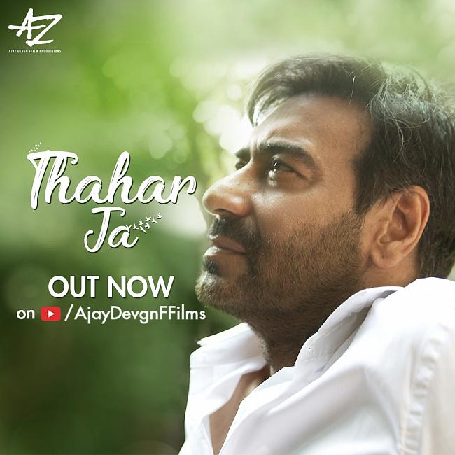 taran_adarsh's tweet photo. #AjayDevgn comes up with a new, original song #ThaharJa... Asks us to Pause. Reflect. Pray... Filmed on #Ajay himself... Composed and rendered by Mehul Vyas... Link: https://t.co/SyEa2DfttT https://t.co/q21K9BdVEN