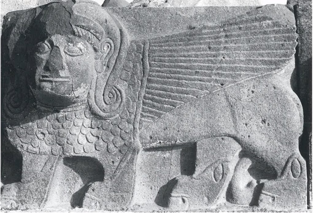 And here are snippets of the various beautiful lion and sphinx protomes and orthostats decorating its exterior. (8)