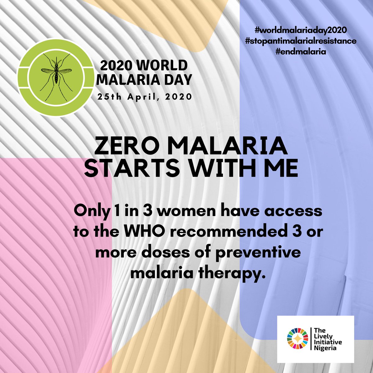 lively_ng's tweet photo. Today is #WorldMalariaDay.
A child dies every minutes from #malaria. No child should die from malaria, its complications or because there is no access to prevent, detect & treat the disease.
Zero malaria starts with you.
Join the fight to #EndMalaria.
#TLINtalks https://t.co/SApv2YVqDJ