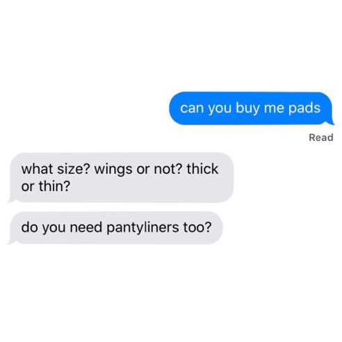 Lilly Singh characters buying you pads: a thread