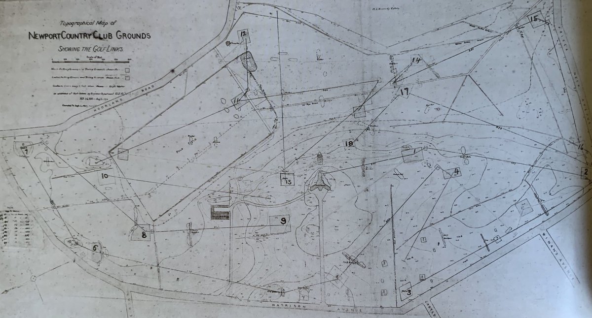 GolfcourseThe's tweet image. Some cool old plans from Newport Country Club.
