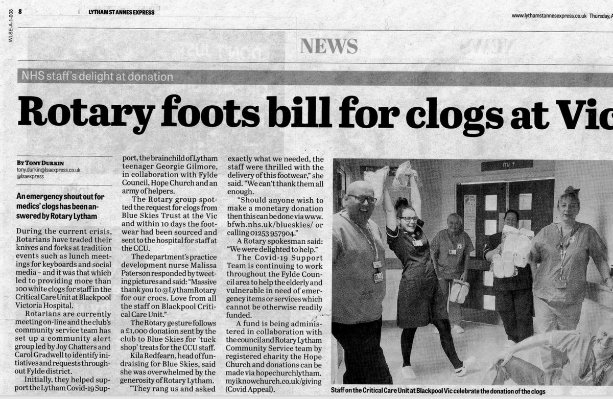 Herbert Chatters (@chatters007) on Twitter photo Putting their best feet forward, the outstanding team <a href="/BlackpoolHosp/">NHS Blackpool Teaching Hospitals 💙🌈</a>. Delighted to answer the call <a href="/LythamRotary/">LythamRotary</a> thank you on behalf of the Fylde residents for your commitment. Putting their best feet forward, the outstanding team <a href="/BlackpoolHosp/">NHS Blackpool Teaching Hospitals 💙🌈</a>. Delighted to answer the call <a href="/LythamRotary/">LythamRotary</a> thank you on behalf of the Fylde residents for your commitment.