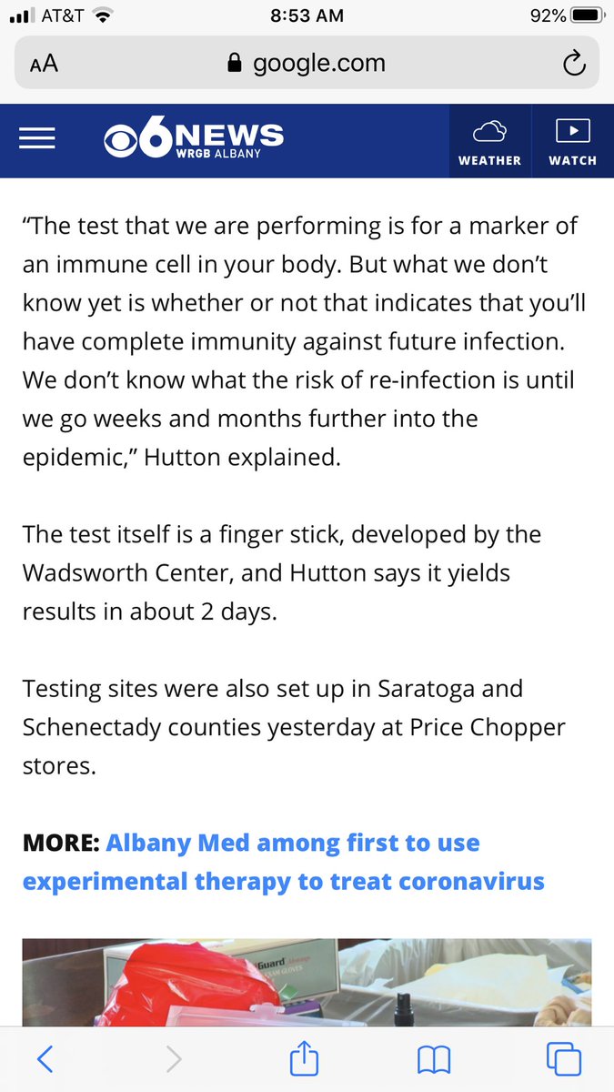 1/ So the antibody test that New York State used to determine 21% of NYC residents were infected doesn’t have a 1 week delay in producing positive results. It has a delay of THREE TO FOUR WEEKS because of the specific antibody for which it tests...