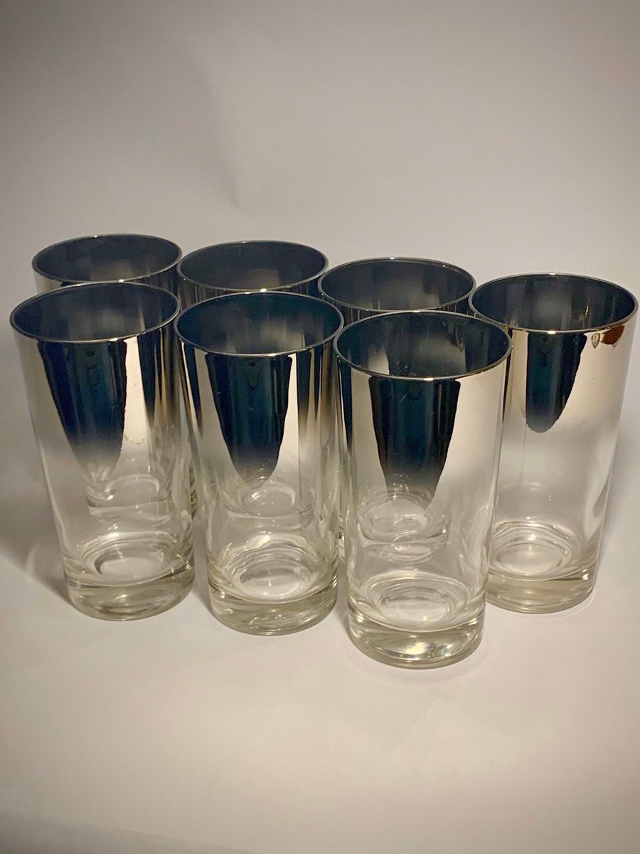 Vintage Dorothy Thorpe Silver Fade Ombré Tom Collins Glasses #dorothythorpe #retrobarware #mcmbarware #midcenturymodern #triadvintagemarketplace #triadvintageliving #mcmdesigner #madmenstyle etsy.me/2znz5JM