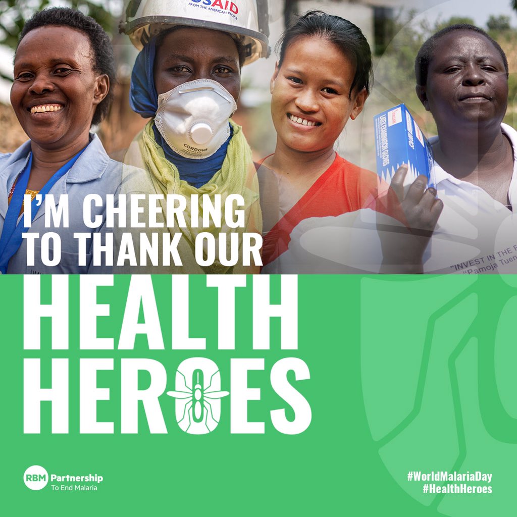 Join the Twitter cheer 👏 to celebrate the amazing health workers around the world continuing life-saving work under the pressure of a global health crisis &amp; call on leaders to fund our health systems and protect our #HealthHeroes on #WorldMalariaDay 
#UniteToFight