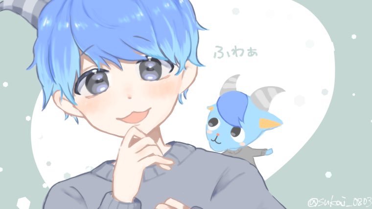 すかい على تويتر あつ森レムくん擬人化描きました ふわふわ男子めちゃんこかわいい あつまれどうぶつの森 擬人化 あつ森擬人化