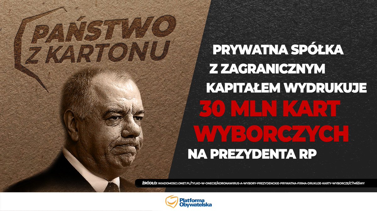 PlatformaObywatelska on Twitter: "Za zlecenie druku kart ...