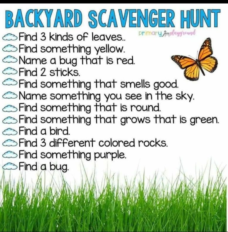 LochsidePS's tweet photo. @LochsidePS
#Nursery
#BackYardHunt
Here is another Scavenger Hunt
Can you find all these things in your garden or on your walk?
Challenge your family to a competition
Have fun finding all the items ๐ https://t.co/RFNCM1ExRA
