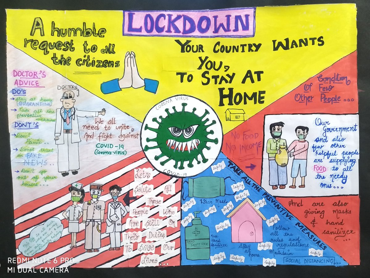 Pradeep58172156's tweet photo. #CRPFPosterChallenge
Name: Khushi Dhiman
D/O: Pardeep Dhiman
         Shaveta Dhiman
Class:  9th
School: Holy Angels School, 
Rajpura (Punjab) 
Category: 2
Theme: Life during COVID
@crpfindia https://t.co/6n2lcldNbQ