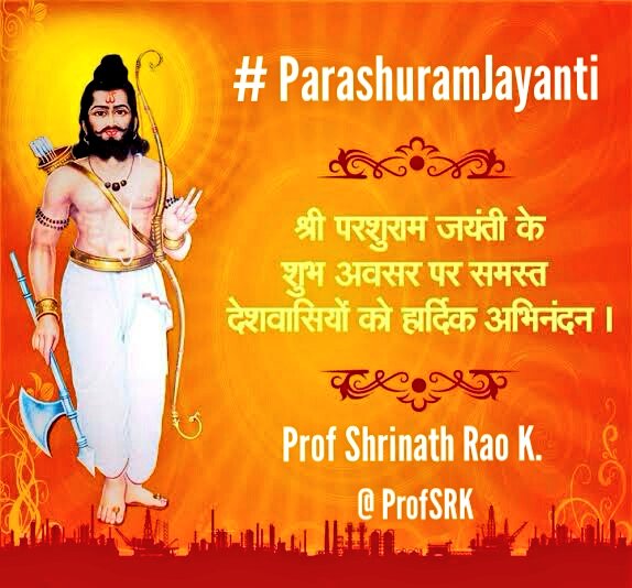 ProfSRK's tweet photo. Half knowledgeable people says: Ahimsa Paramo Dharmaha.
2nd line is purposefully dropped which says: Dharma Himsa Thataivacha (Violence is required in the service of Dharma)

Best wishes of #ParashuramJayanti to all the #Hindu Brothers &amp; Sisters.

#परशुराम_जयंती
#ParshuramJayanti https://t.co/S5lwAYnhzB