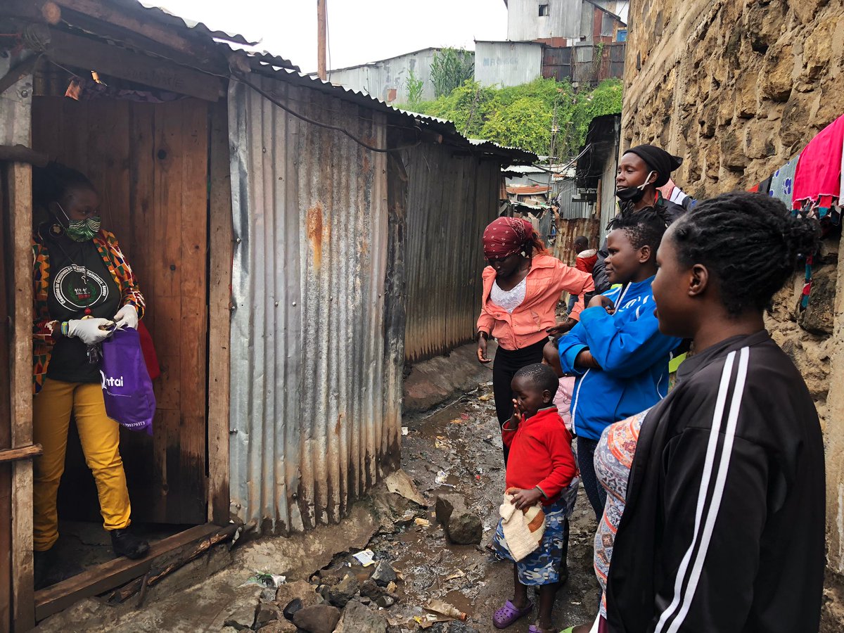 This is <a href="/rachaelmwiks/">Rachael Mwikali</a>, a human rights defender from Mathare, with support of friends, she is feeding 600 families weekly. Girls knock on her door looking for food, contraceptives, and pads. While taking this pic, a couple of them showed up. 0723 764 748 is her number. Support her