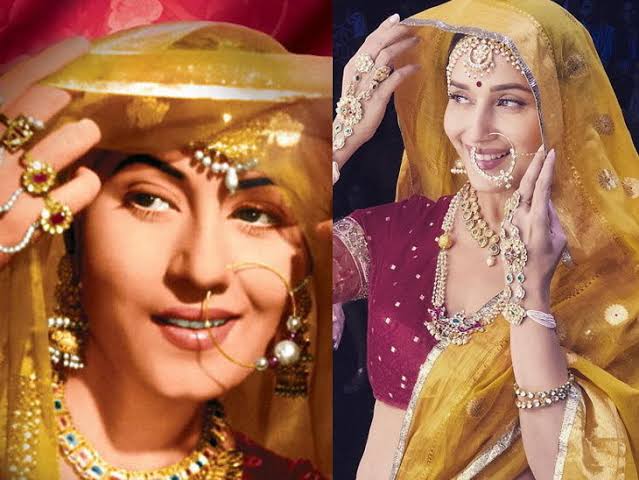 Two legendary Indian beauties  A THREAD  #MadhuriDixit   #Madhubala 