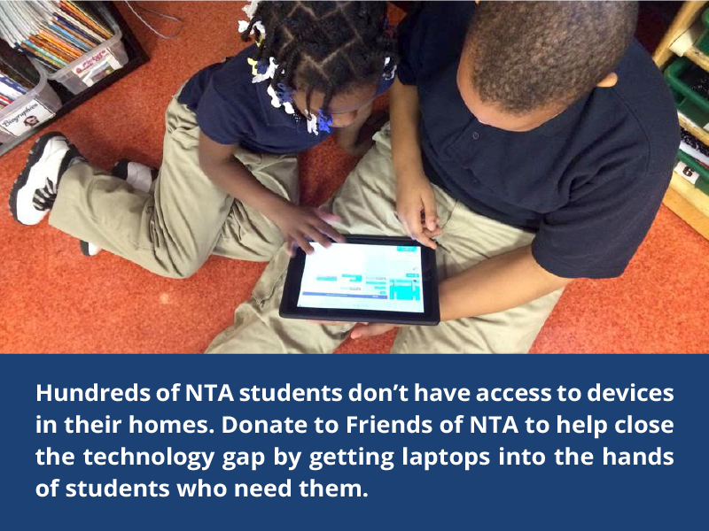 FriendsofNTA's tweet photo. You can help bridge the tech divide! Donate today to help students learn remotely and stay connected to our school community:  https://t.co/XO26FRiLCQ https://t.co/aWOMy1DJyS