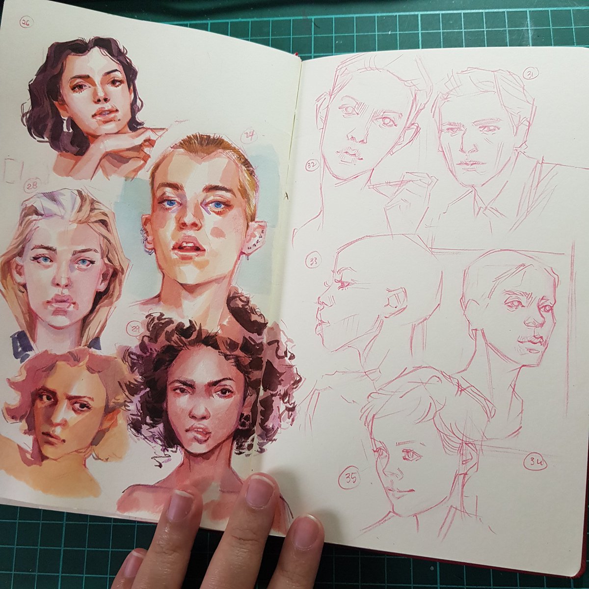 On to my abandoned #100HeadsChallenge!

There's a high chance that I won't be finishing this within 10 days since I really want to color all of them. Sketching 10 heads a day, I can manage, but watercoloring them as well, not so much ? 