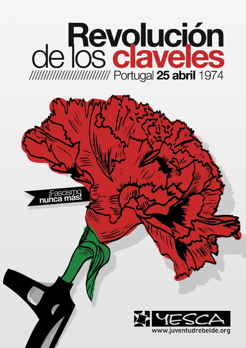Mandamos un saludo internacionalista al valiente pueblo portugués en el 46 aniversario de la #RevolucionDeLosClaveles que puso fin a la dictadura tras casi 50 años.

O povo é quem mais ordena.

#25deabrilsempre