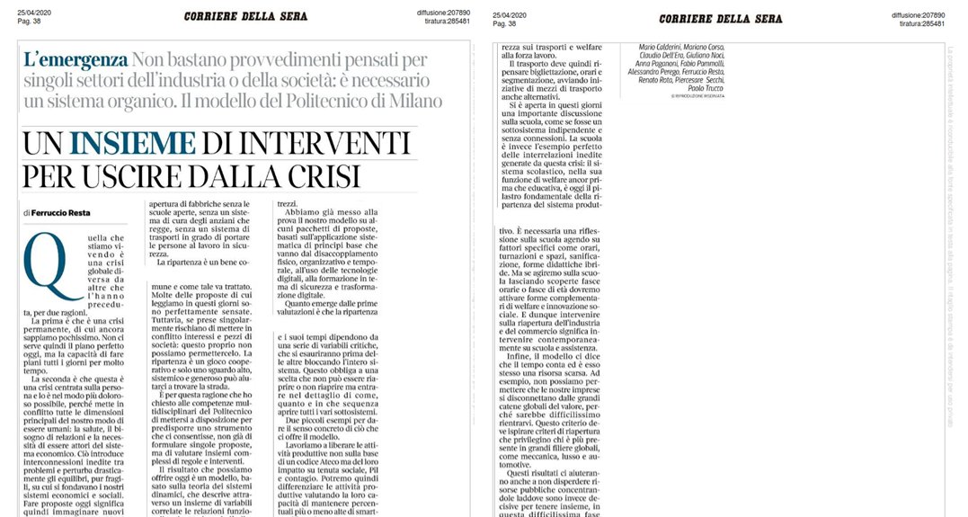 Ferruccio Resta (@ferruccioresta) on Twitter photo La ripartenza è un bene comune e come tale va trattato.
Oggi sul <a href="/Corriere/">Corriere della Sera</a>
<a href="/L_I_Buganza/">Tommaso Buganza</a> <a href="/mariocalderini/">Mario Calderini</a> <a href="/marianocorso/">Mariano Corso</a>
Claudio Dell’Era, <a href="/giuliano_noci/">Giuliano Noci</a>, Anna Paganoni,
@FabioPammolli <a href="/PeregoAle/">Alessandro Perego</a> Renato Rota, Piercesare Secchi, <a href="/TruccoPaolo/">Paolo Trucco</a> <a href="/polimi/">Politecnico di Milano</a>
#ripartenza La ripartenza è un bene comune e come tale va trattato.
Oggi sul <a href="/Corriere/">Corriere della Sera</a>
<a href="/L_I_Buganza/">Tommaso Buganza</a> <a href="/mariocalderini/">Mario Calderini</a> <a href="/marianocorso/">Mariano Corso</a>
Claudio Dell’Era, <a href="/giuliano_noci/">Giuliano Noci</a>, Anna Paganoni,
@FabioPammolli <a href="/PeregoAle/">Alessandro Perego</a> Renato Rota, Piercesare Secchi, <a href="/TruccoPaolo/">Paolo Trucco</a> <a href="/polimi/">Politecnico di Milano</a>
#ripartenza