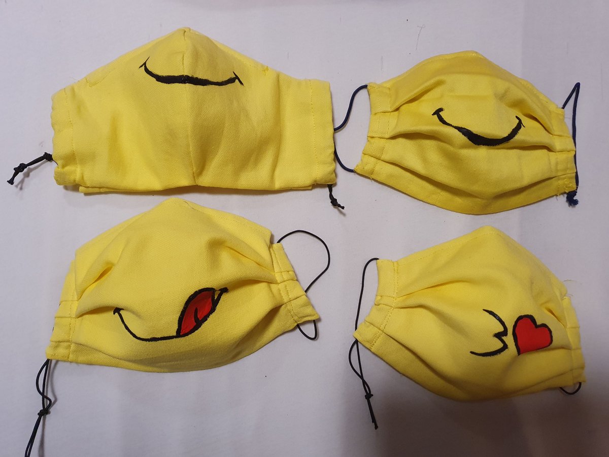 Egoaccount's tweet photo. Nachdem bei uns ein Wettbewerb fรผr die schรถnste Maske ins Leben gerufen wurde,hatte ich viel Spaร mich kreativ auszuleben und bin vielleicht etwas eskaliert XD aber ich wollte Euch die Ergebnisse zeigen. Es kommen aber noch welche,da ich noch nicht alle fertig habe #creativeMasks https://t.co/aH4JJxZU44