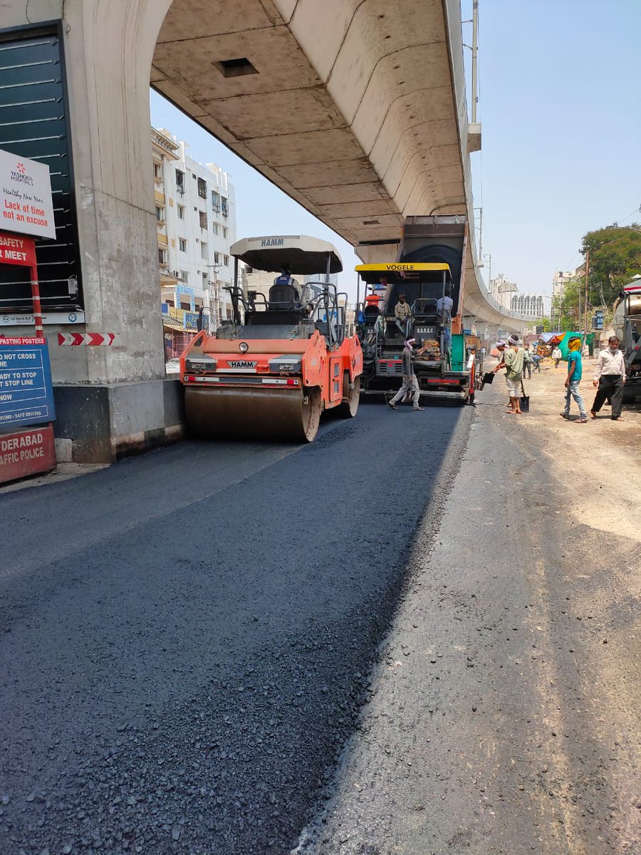B.T Roads taken up by GHMC under Comprehensive Road Maintenance Programme (CRMP)
Engine bowli to Lal Darwaja road, Between Pillar 202 to 220 of PVNR Express Way &amp; Putlibowli to M.J Market