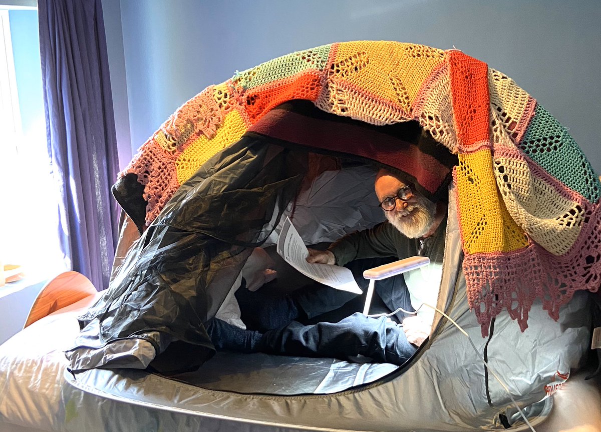 Desperate Times Call For Desperate Measures. Recording “The Night My Mother Hid An Orangeman Under Her Bed” ( they were desperate times too😂) in my “pop up”  studio, for RTE Radio1 Sunday Miscellany. Listen In tomorrow 9.10am <a href="/RTESunMisc/">Sunday Miscellany</a>