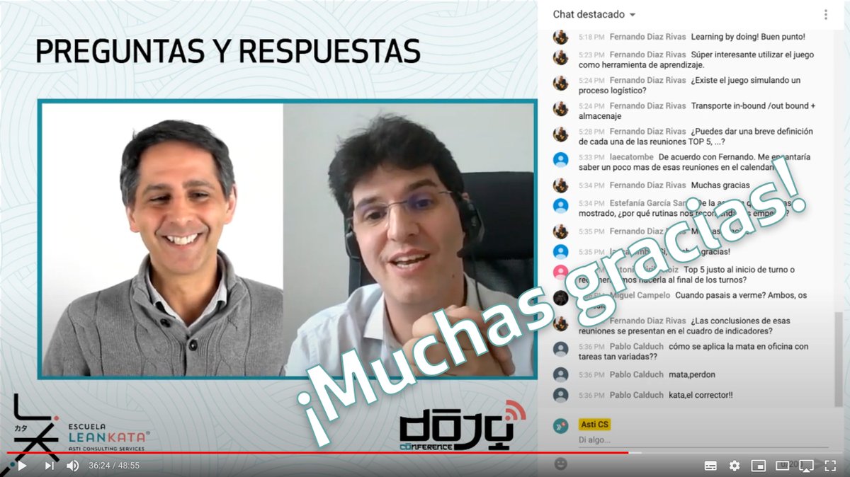 Muchas gracias a los más de cien clientes, amigos y suscriptores que ayer nos acompañaron en la #DojoConference sobre #LeanKata. 
¿No pudiste asistir? Puedes volver a verla aquí
👇👇👇
youtu.be/4NAUxGvc9rU