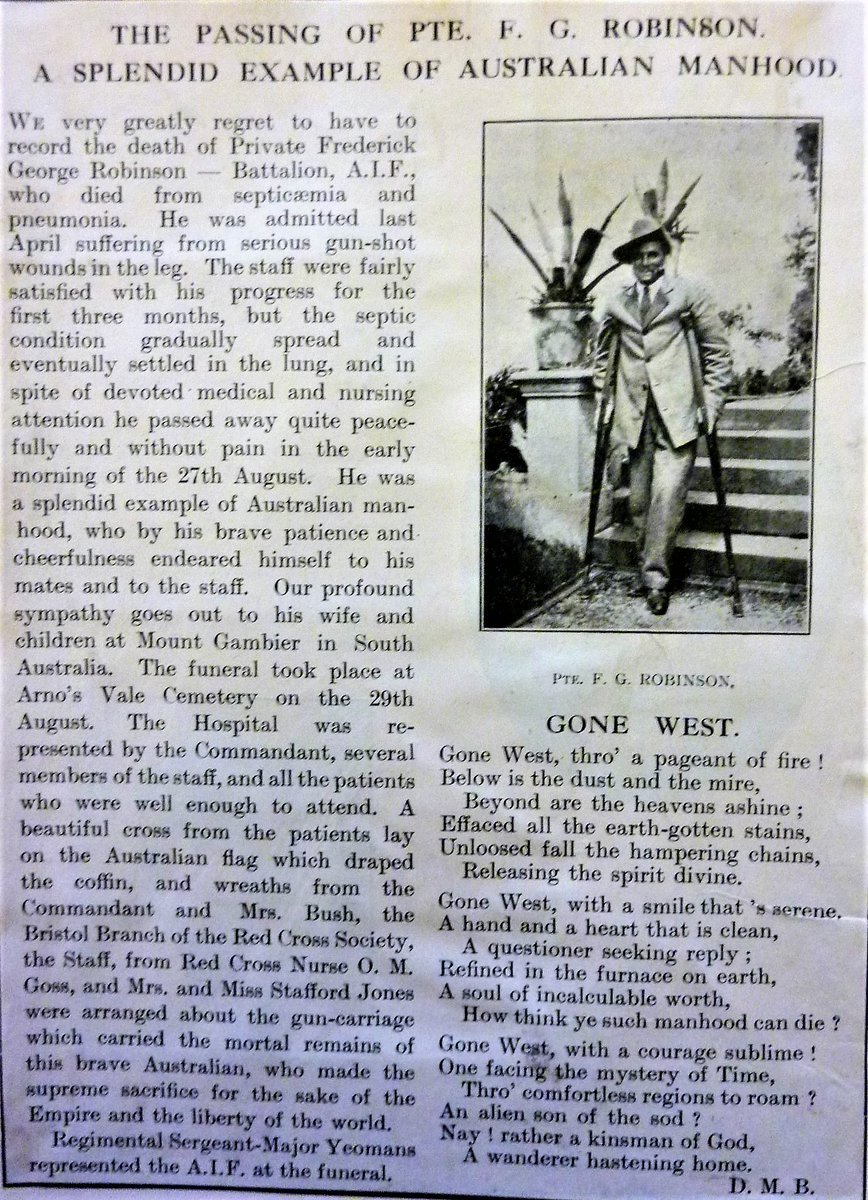 And this is his entry in the hospital magazine, notable for the inclusion of a poem by the young daughter ('DMB' or Diana Mary Bush) of the hospital owner and commandant. We will hear more about this remarkable hospital later on.