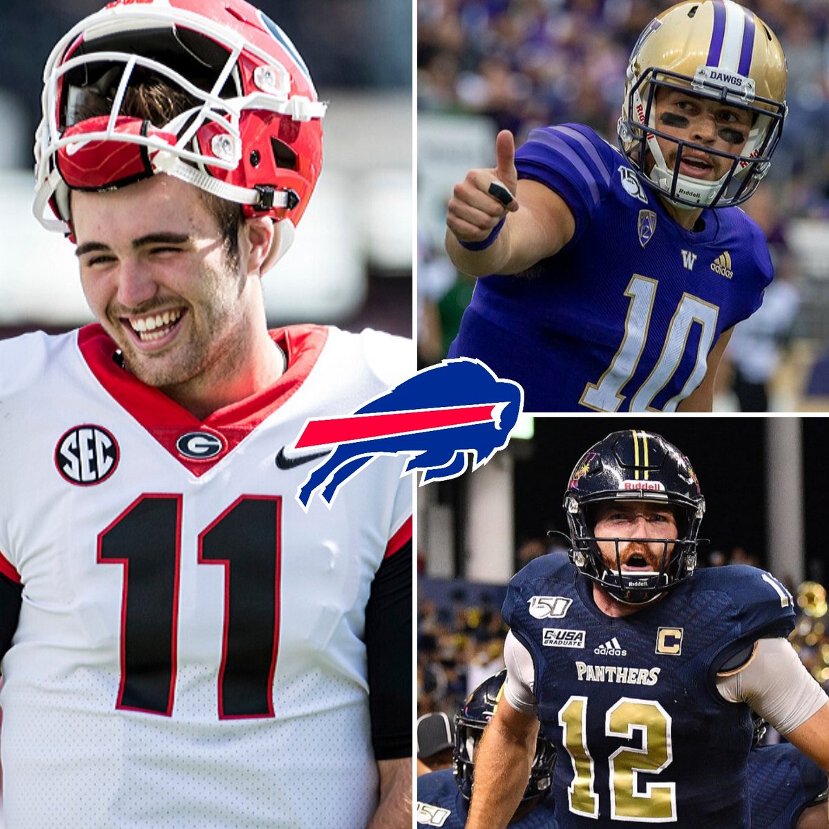 In a surprising turn of events, we enter the final day of the  #NFLDraft   w/ a number of intriguing options at QB still on the board (Fromm, Eason & Morgan) & realistically, w/ only a handful of QB-needy teams ahead of us, there's a good chance for one to fall to the  #Bills