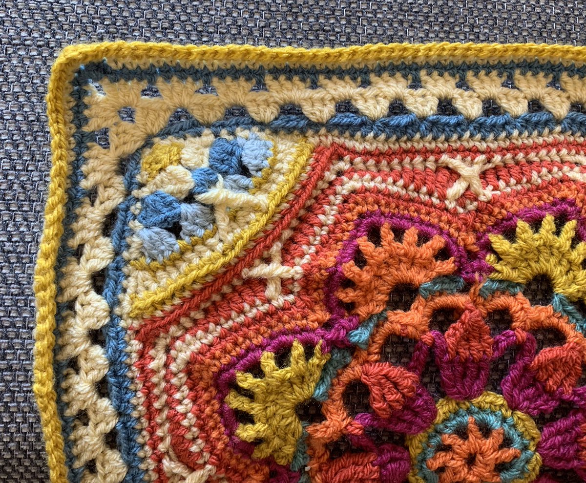 After nearly 5 months, 14 balls of wool, and quite a lot of swearing, I am delighted to say that my Persian Tiles - Eastern Jewels blanket is complete!  #crochet 