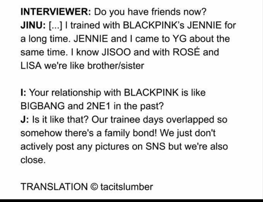 YEAH WINPINK IS REAL "we just don't actively post any pictures on sns but we're really close"  #WINNER  @yginnercircle |  #BLACKPINK  @ygofficialblink